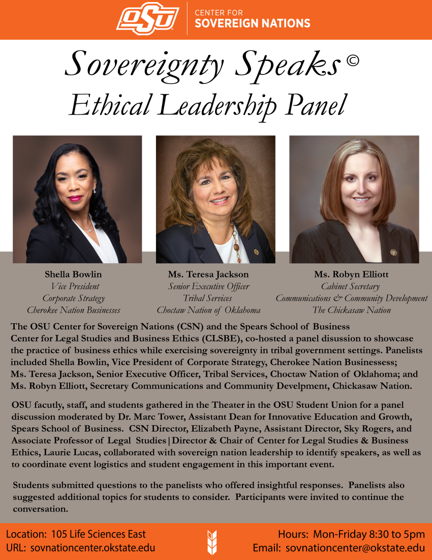 Group photo of Shella Bowlin, Teresa Jackson, Robyn Elliott with the title ‘Ethical Leadership Panel – Bowlin, Jackson & Elliott’. Group photo of Shella Bowlin, Teresa Jackson, Robyn Elliott with the title ‘Ethical Leadership Panel – Bowlin, Jackson & Elliott’.
